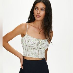 Aritzia Little Moon Toola Camisole Tank Top - Floral Espace/Bright Green - XS